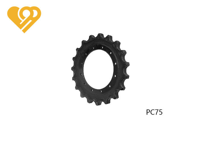 High Duty Chain Drive Sprocket Black PC75 KOMATSU Track Steel Sprocket